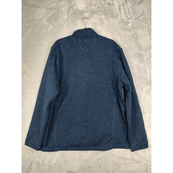 Orvis Men's Heathered Blue Fleece Quarter Zip Pullover Sweater XL - Picture 2 of 8